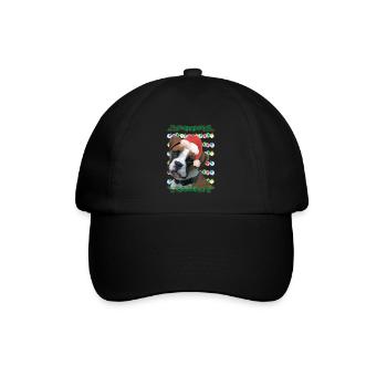 Hässliche Weihnachten Boxer Hund - Baseballkappe - Schwarz/Schwarz - Vorne
