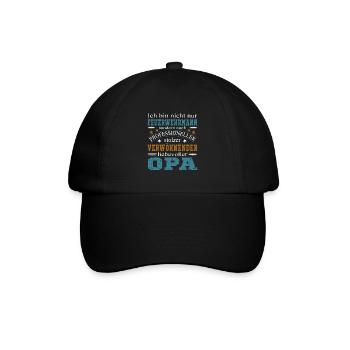 Feuerwehr Opa - Baseballkappe - Schwarz/Schwarz - Vorne