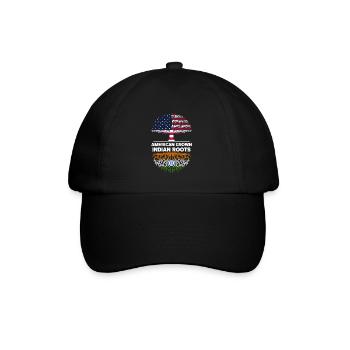 American grown Indian Roots Indien - Baseballkappe - Schwarz/Schwarz - Vorne