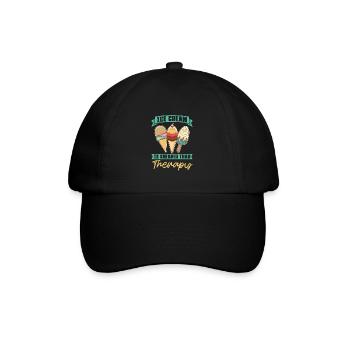 Eis Statt Therapie Eisliebhaber - Baseballkappe - Schwarz/Schwarz - Vorne
