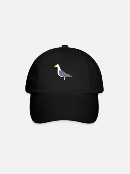 Möwe - Baseballkappe - Schwarz/Schwarz