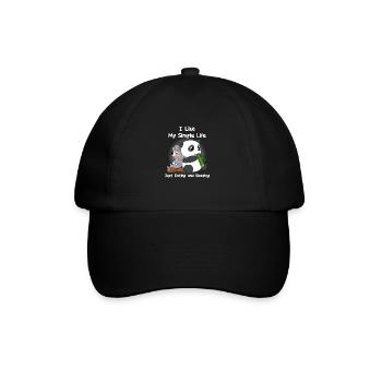 Koala Panda Essen Schlafen Relax Chillen Geschenk - Baseballkappe - Schwarz/Schwarz - Vorne