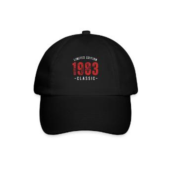 Geburtsdatum 1983 - Baseballkappe - Schwarz/Schwarz - Vorne