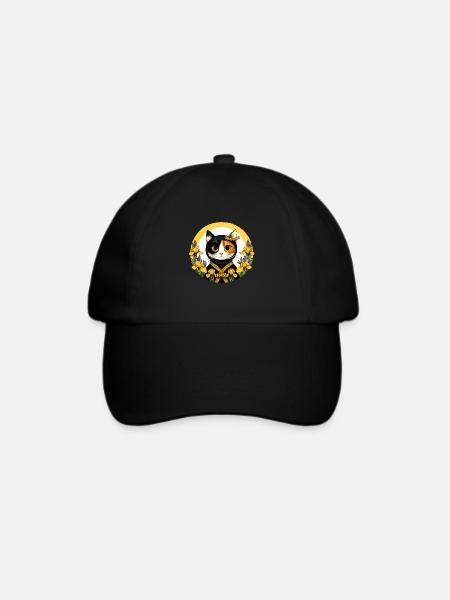 Ninja-Katze - Baseballkappe - Schwarz/Schwarz