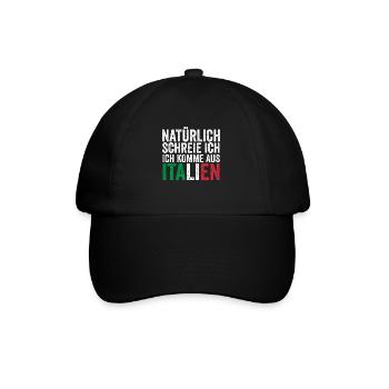 Italien Italiener Vaffanculo - Baseballkappe - Schwarz/Schwarz - Vorne