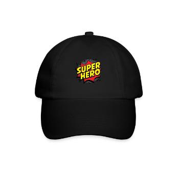 SUPER HERO - Baseballkappe - Schwarz/Schwarz - Vorne