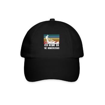 Ich kenn da ne Abkürzung - Baseballkappe - Schwarz/Schwarz - Vorne