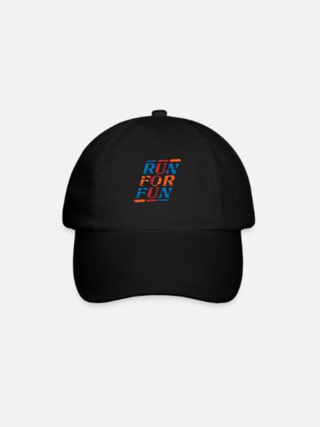 run for fun - Baseballkappe - Schwarz/Schwarz