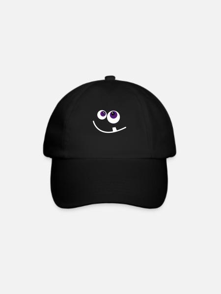süßes Monster Gesicht - Baseballkappe - Schwarz/Schwarz