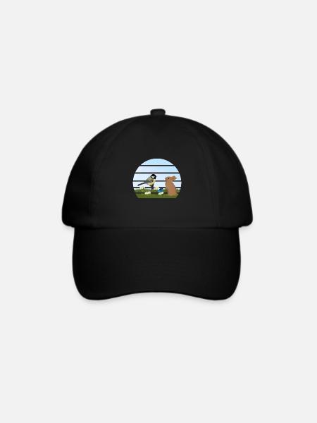 Kohlmeise Vogel Kaninchen Ostern Frühling - Baseballkappe - Schwarz/Schwarz