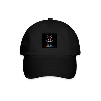 Leuchtender Hase - Baseballkappe - Schwarz/Schwarz - Vorne