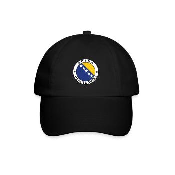 Bosnien und Herzegowina - Baseballkappe - Schwarz/Schwarz - Vorne
