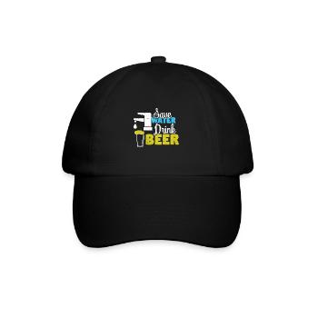 Bier Alkohol Party Trinkspiel Saufen - Baseballkappe - Schwarz/Schwarz - Vorne