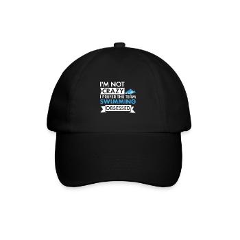 Sport I'm Not Crazy Swimming - Baseballkappe - Schwarz/Schwarz - Vorne