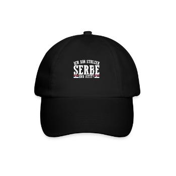 Serben Serbisch Serbien - Baseballkappe - Schwarz/Schwarz - Vorne