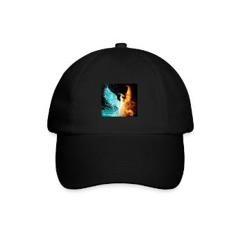 Wasser und Feuer - Baseballkappe - Schwarz/Schwarz - Vorne
