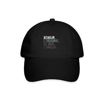 Humor Geschenkidee Personalisierter römischer Name - Baseballkappe - Schwarz/Schwarz - Vorne