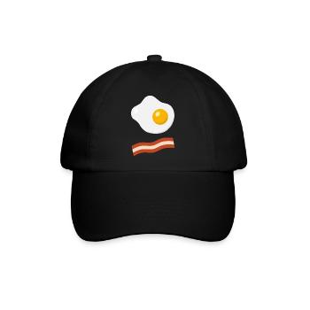 Minimal Bacon & Egg - Baseballkappe - Schwarz/Schwarz - Vorne