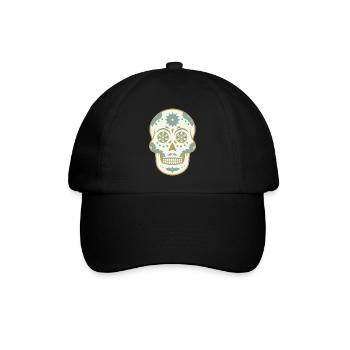 Totenkopf Mexiko - Baseballkappe - Schwarz/Schwarz - Vorne