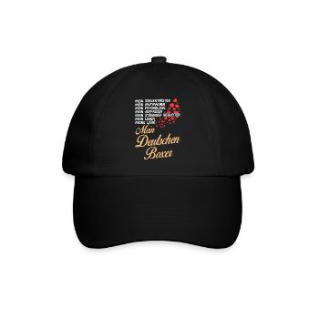 Deutschen-Boxer - Mein - Baseballkappe - Schwarz/Schwarz - Vorne