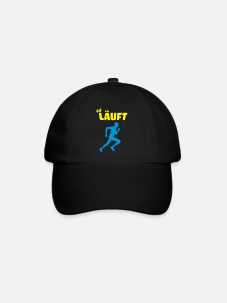 es läuft (Funktionsshirt/Laufshirt) - Baseballkappe - Schwarz/Schwarz
