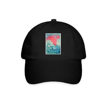 Original Kunstdruck "Wolf" - Baseballkappe - Schwarz/Schwarz - Vorne