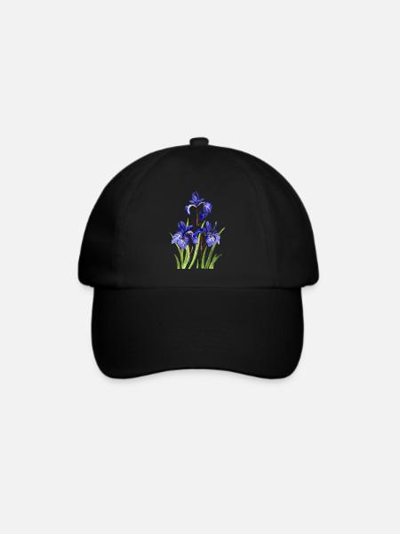 Blumen - Baseballkappe - Schwarz/Schwarz