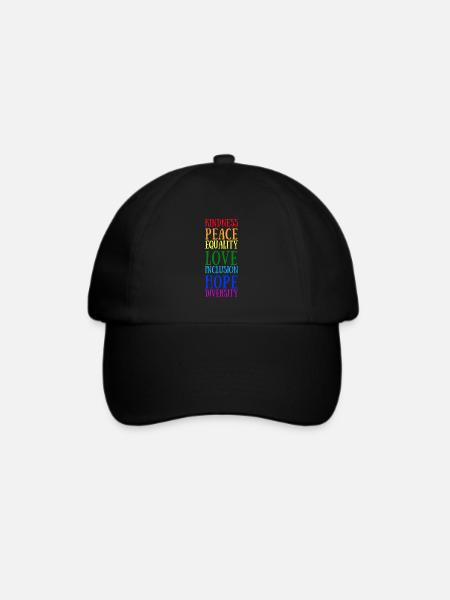 lgbtq, lgbt, gay pride, schwul, regenbogen, pride - Baseballkappe - Schwarz/Schwarz