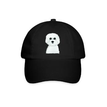 Bichon Hündchen - Baseballkappe - Schwarz/Schwarz - Vorne