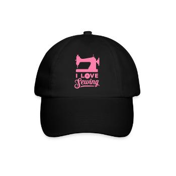 Ich Liebe Es Zu Nähen Näherin Schneiderin - Baseballkappe - Schwarz/Schwarz - Vorne
