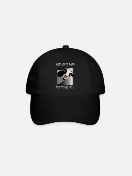 Not Your Mom Not Your Milk - Tierschutz Vegan - Baseballkappe - Schwarz/Schwarz