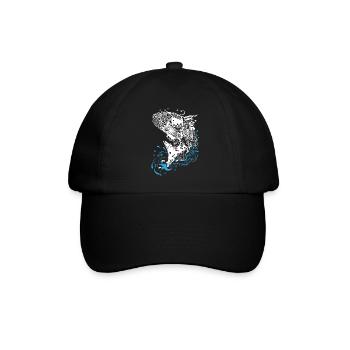 Springender Fisch - Baseballkappe - Schwarz/Schwarz - Vorne