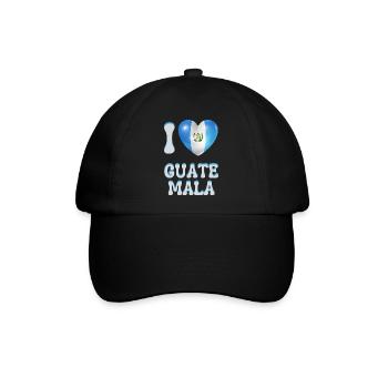 Ich liebe Guatemala - Baseballkappe - Schwarz/Schwarz - Vorne