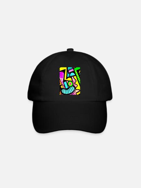 Urbane verrückte Gesichter - Baseballkappe - Schwarz/Schwarz