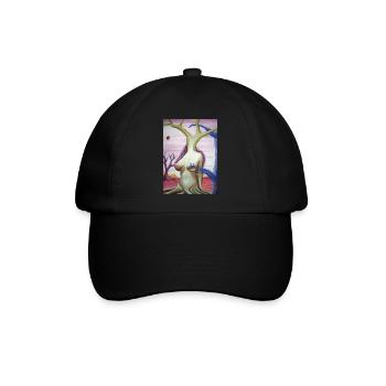 Surrealistische Malerei - Baseballkappe - Schwarz/Schwarz - Vorne