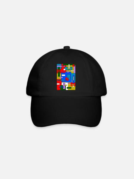 Abstrakte Geometrie - Baseballkappe - Schwarz/Schwarz