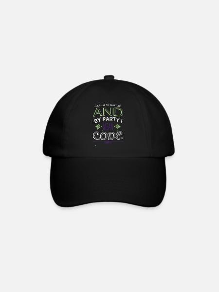 programming computer scientist happy - Baseballkappe - Schwarz/Schwarz