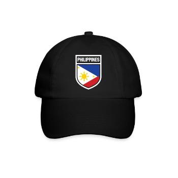 Philippinen - Nationalfahne im Wappen - Baseballkappe - Schwarz/Schwarz - Vorne