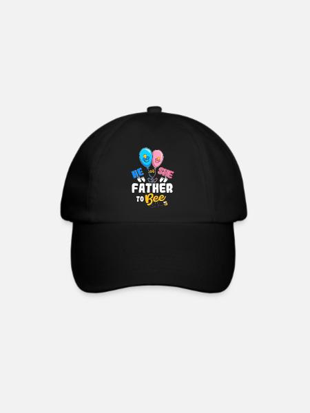 He or She Father To Bee Best Dad Ever Fatherhood - Baseballkappe - Schwarz/Schwarz