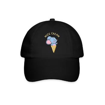 Mice Cream Mice Funny Animal Puns - Baseballkappe - Schwarz/Schwarz - Vorne