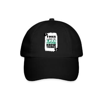 cat face tshirts funny quote present idea aww - Baseballkappe - Schwarz/Schwarz - Vorne