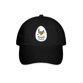 Bunte Henne - Baseballkappe - Schwarz/Schwarz - Vorne