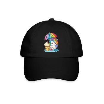 Einhorn-Träume - Regenbogenfarben zum Verlieben - Baseballkappe - Schwarz/Schwarz - Vorne