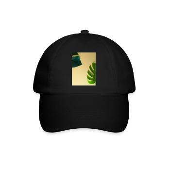 Monstera-Blätter - Baseballkappe - Schwarz/Schwarz - Vorne
