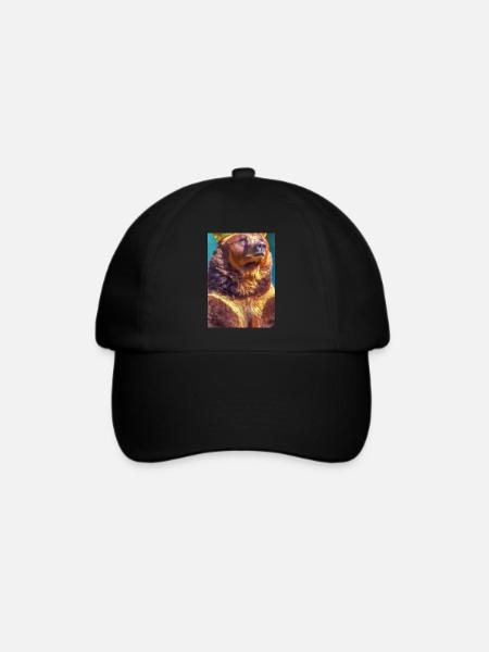 Bär mit Krone - Baseballkappe - Schwarz/Schwarz