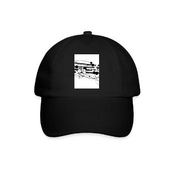 Linien und Punkte - Baseballkappe - Schwarz/Schwarz - Vorne