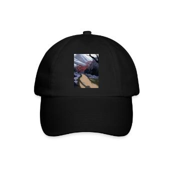 Pfad zu einem Berg - Baseballkappe - Schwarz/Schwarz - Vorne