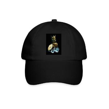 Ananas und Eiswürfel - Baseballkappe - Schwarz/Schwarz - Vorne