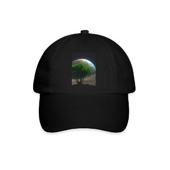 Baum auf dem Mond - Baseballkappe - Schwarz/Schwarz - Vorne