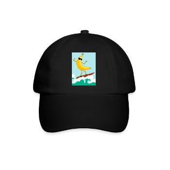 Surfen Banane - Baseballkappe - Schwarz/Schwarz - Vorne